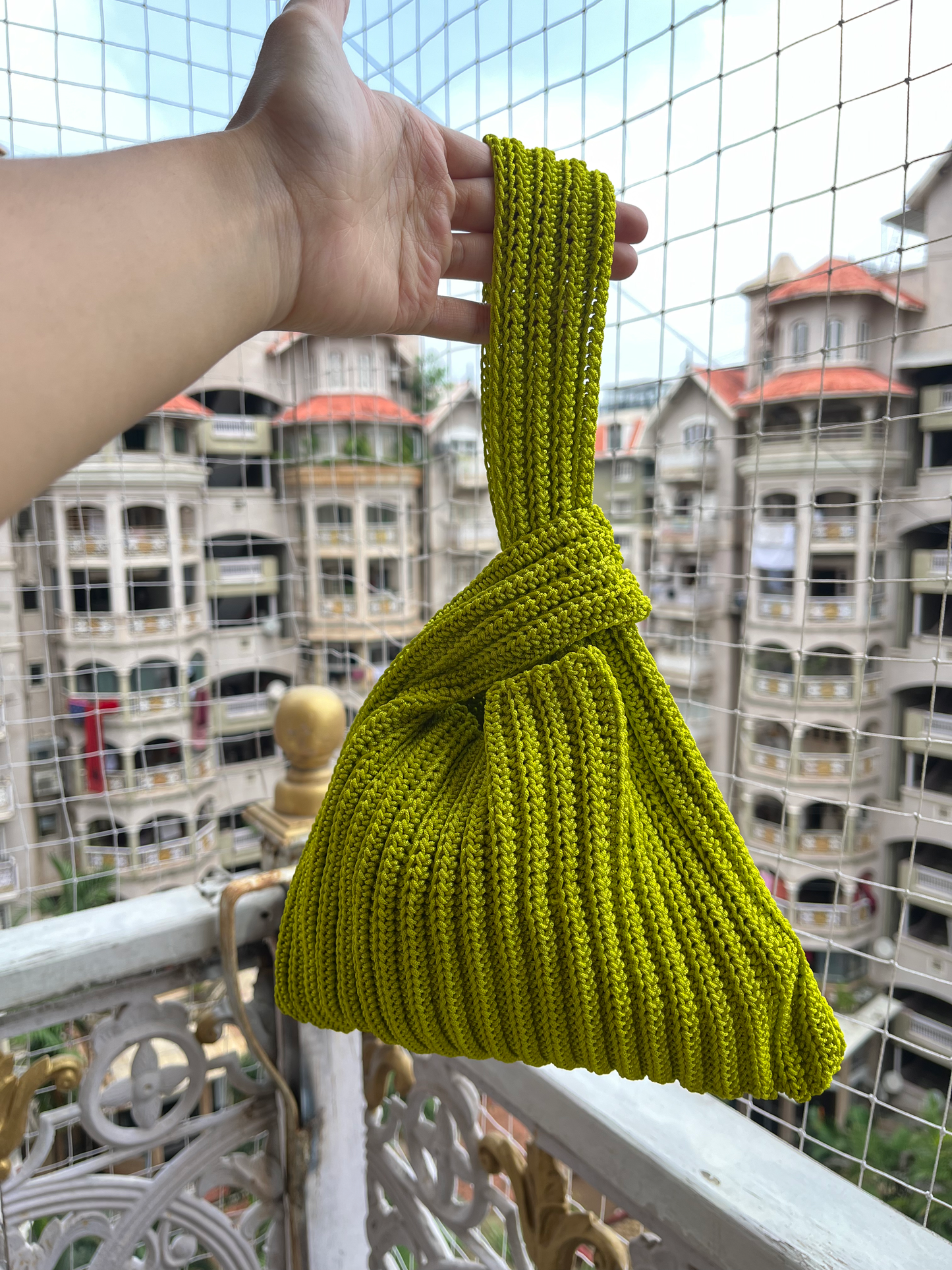 Green Japanese Knot Bag