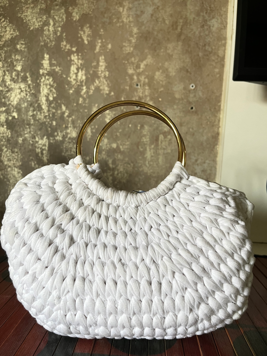 White Basket Bag