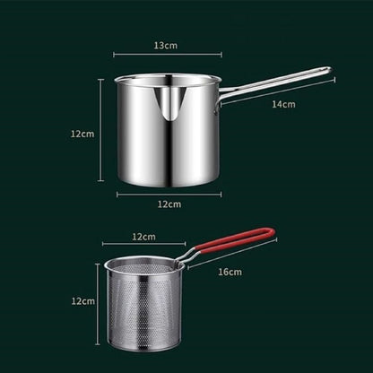 Stainless Steel Deep Frying Pot with Detachable Oil Filter Basket