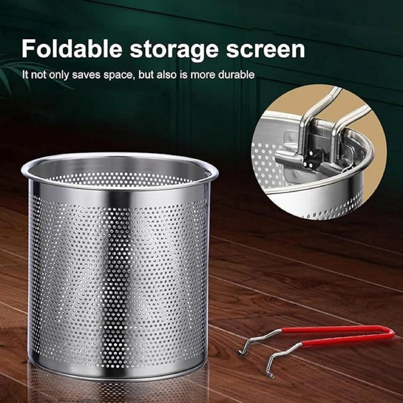 Stainless Steel Deep Frying Pot with Detachable Oil Filter Basket