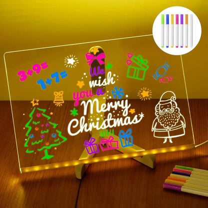 Led Message Board 3D Acrylic Writing Board DIY 3D Rewritable Message Pad Writing Pad with Light